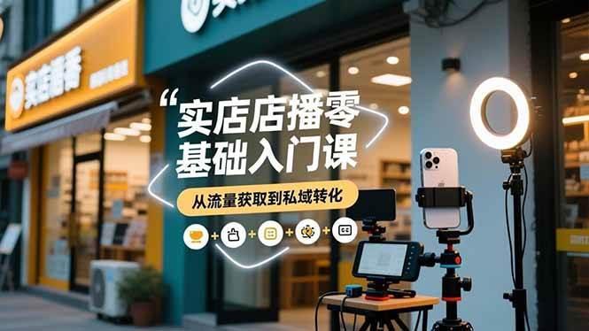 (16733期)实体店播零基础入门课,实体店+短视频+直播+微信生态+私域社群,从流量获取到私域转化-资源站