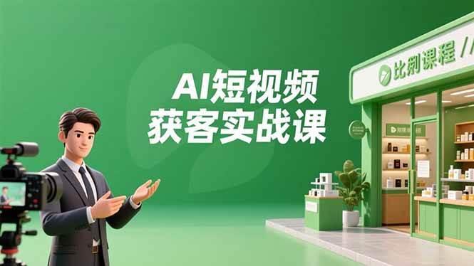 (16747期)AI短视频获客实战课,数字人创作、实体行业应用、精准引流,30天获取客源月入6万+-资源站