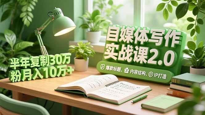 (16734期)自媒体写作实战课2.0,爆款标题、内容结构、IP打造,半年复制30万粉月入10万+-资源站